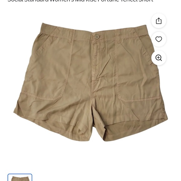 Women’s  new with pockets Social Standard Size Large Tan Shortss - Picture 1 of 5